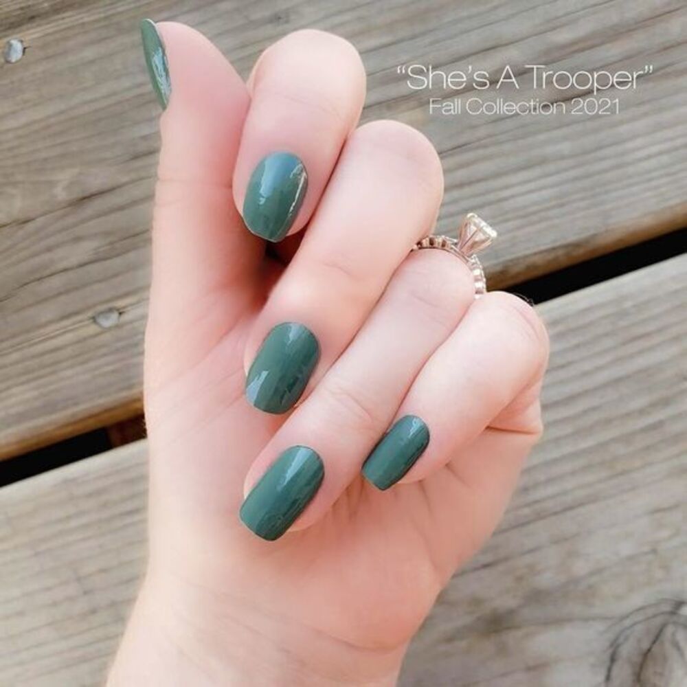 Color Street - She’s aTrooper, chic dark military green, creme finish